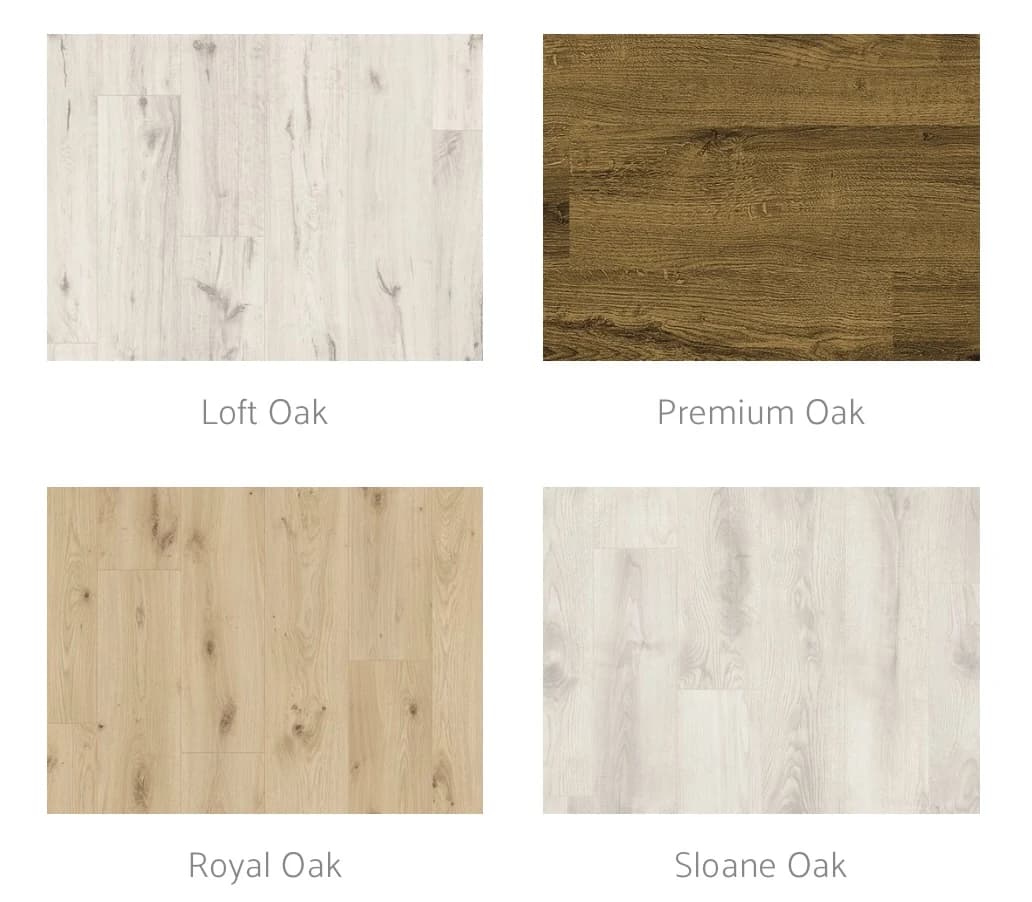 Loft Oak, Premium Oak, Royal Oak and Sloane Oak