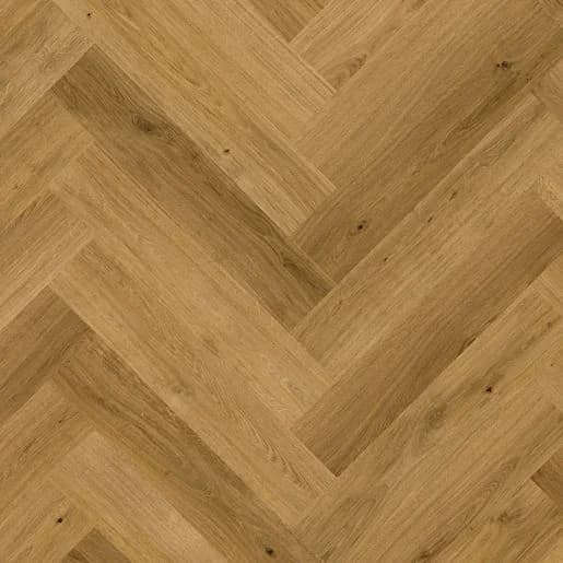 Mid golden oak flooring laid in a herringbone pattern